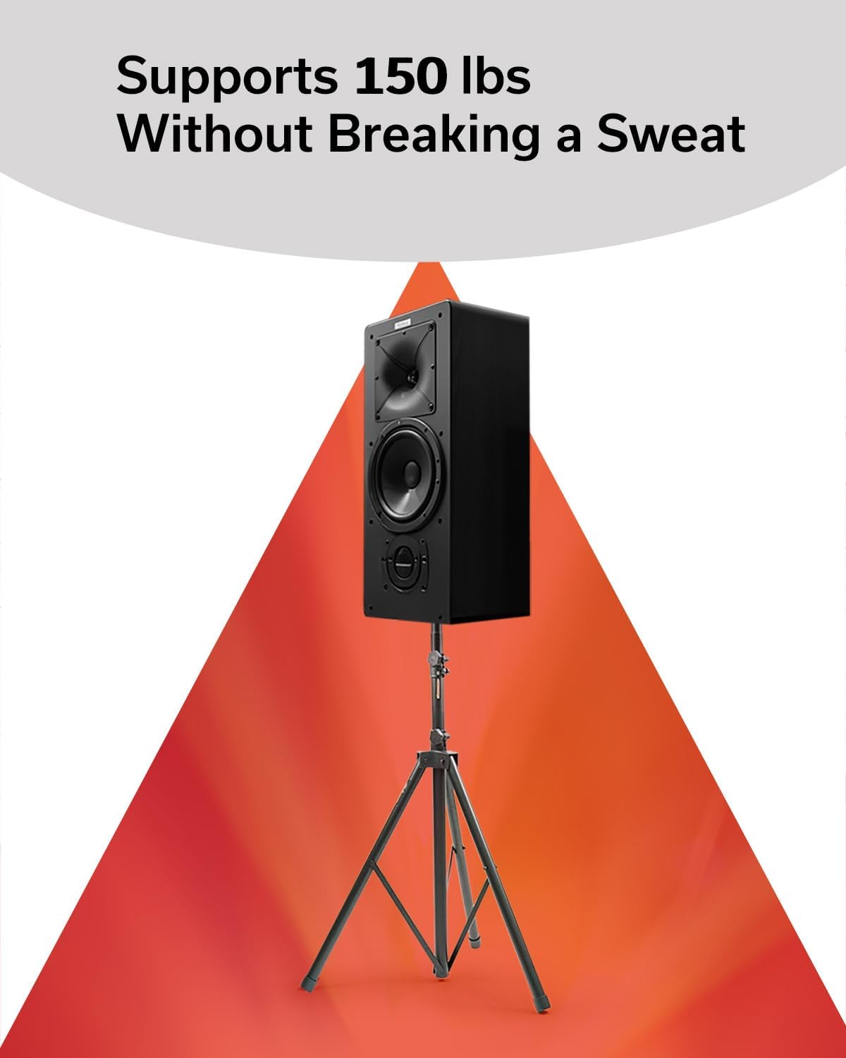 KB715S Adjustable Speaker Stand, 44"–80" Height, Heavy-Duty Tripod for Stage and Studio, Black