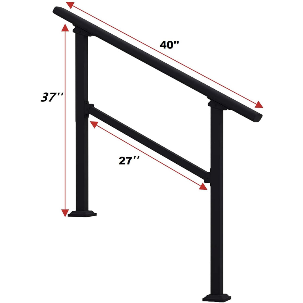 Hand Rails for Outdoor Steps,3 Step Stair Railing Kit