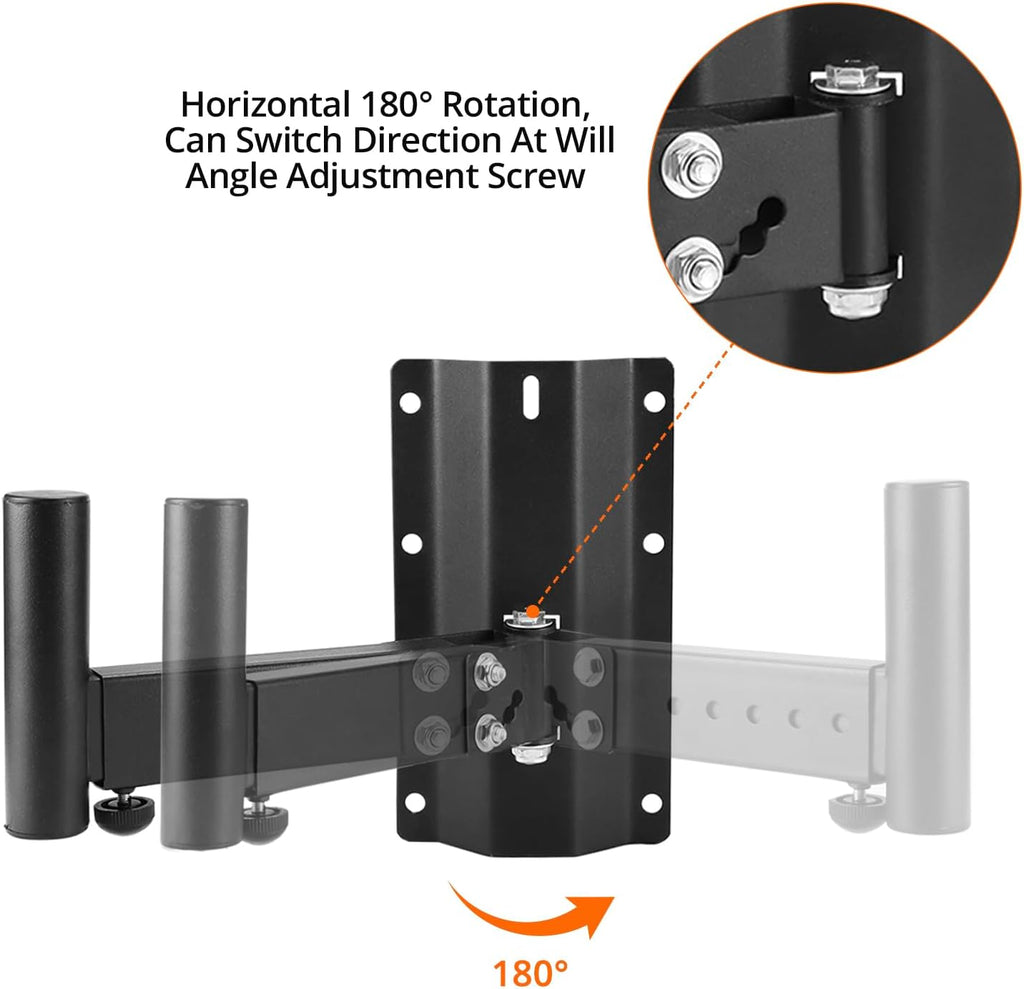 Heavy-Duty Speaker Brackets, 2 Pack DJ & PA Speaker Bracket, Wall Mount Speaker Stand, Adjustable PA Speaker Mount