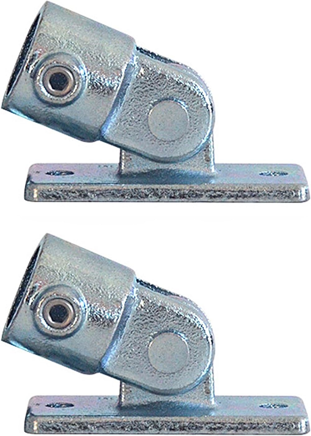 2 Pcs Swivel Handrail Socket Base Fits 1" Nominal Galvanized Pipe Adjustable Structural Flange Base Cast Iron Galvanized Pipe Fitting (G3/4")