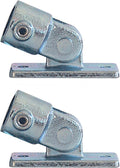 2 Pcs Swivel Handrail Socket Base Fits 1" Nominal Galvanized Pipe Adjustable Structural Flange Base Cast Iron Galvanized Pipe Fitting (G3/4")