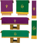 Purple and Green Three Piece Reversible Parament Set Christian Catholic Church Tabletop Outdoor Indoor Party Table