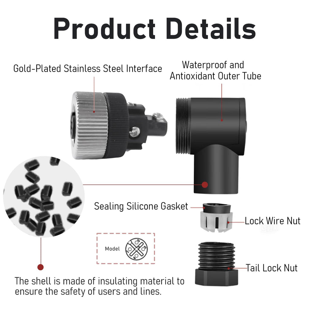10Pcs M12 5Pin Female Industrial Aviation Connector (A-Code) Waterproof, Sensor Socket Field-Assemblable 12mm Circular Socket Panels Adapter IP67 Right Angel