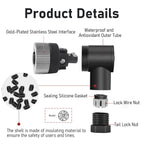 10Pcs M12 5Pin Female Industrial Aviation Connector (A-Code) Waterproof, Sensor Socket Field-Assemblable 12mm Circular Socket Panels Adapter IP67 Right Angel