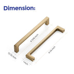 Champagne Bronze Kitchen Square Cabinet Handles 6-1/4 Inch 20 Pack