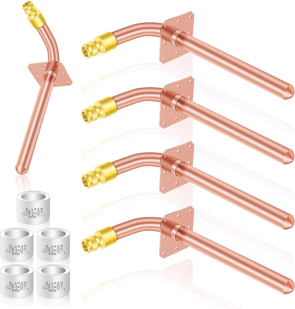 1/2" PEX-A Expansion Copper Stub Out, F1960, 6" Flanged, 5-Pack