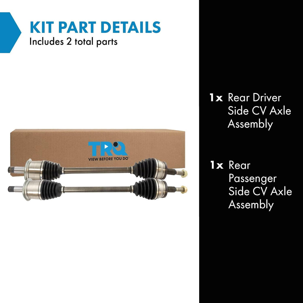 TRQ Rear Driver and Passenger Side CV Axle Assembly Set 2 Piece