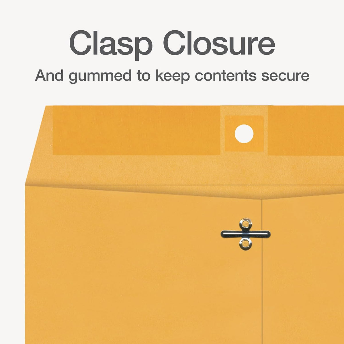 Clasp Envelopes, Heavy-Duty Brown Kraft, Secure Metal Clasp and Gummed Seal, Large Mailing Envelopes, 10" x 13", 100