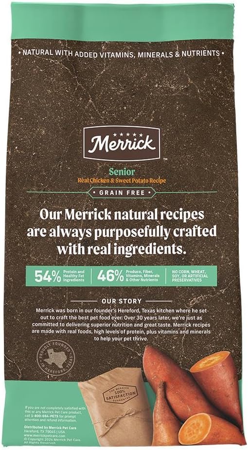 Grain Free Senior Chicken + Sweet Potato Recipe Dry Dog Food, 4 lbs.