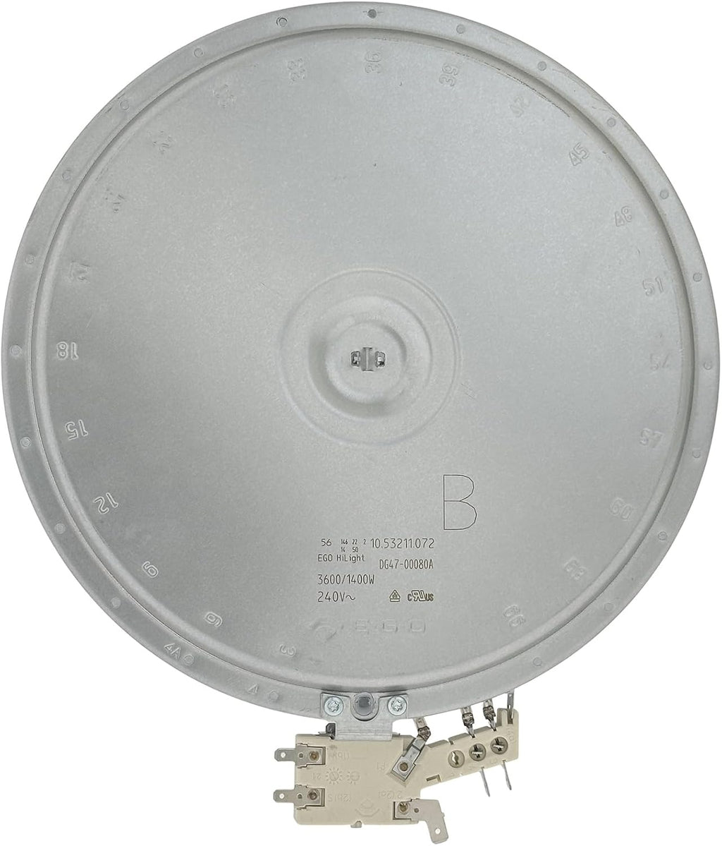 DG47-00080A Range Dual Radiant Surface Element Heater 3600/1400W OEM Replacement Parts for Samsung NE59N6650SG/SS, NE63BB871112AA, NE63T8711SG, NE63T8711SS, NE63T8711ST, NE63T8751SS