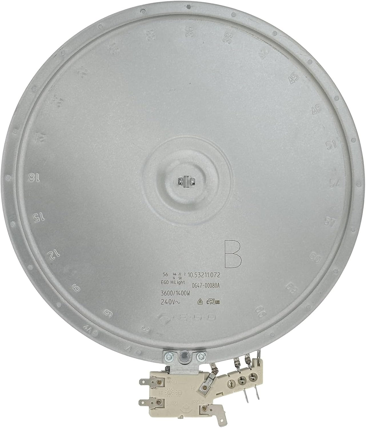 DG47-00080A Range Dual Radiant Surface Element Heater 3600/1400W OEM Replacement Parts for Samsung NE59N6650SG/SS, NE63BB871112AA, NE63T8711SG, NE63T8711SS, NE63T8711ST, NE63T8751SS