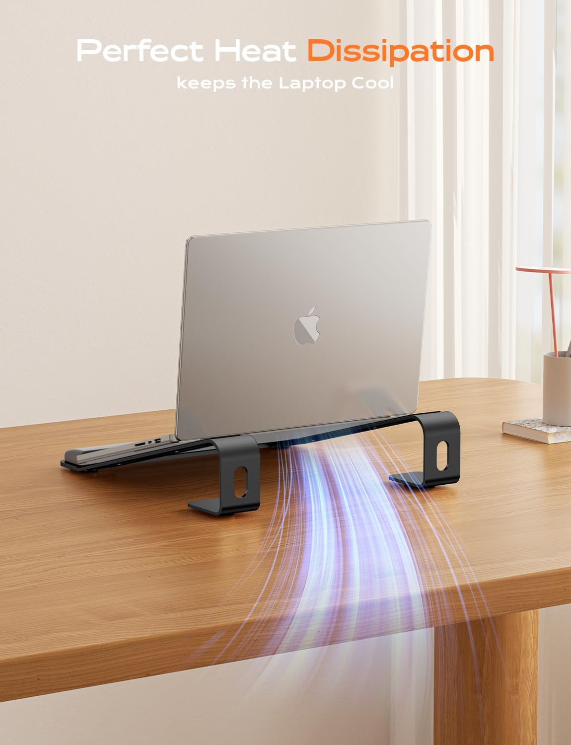 Laptop Stand for Desk, Metal Laptop Stand with Wrist Support, Ergonomic Detachable Laptop Riser, Aluminum Lectern