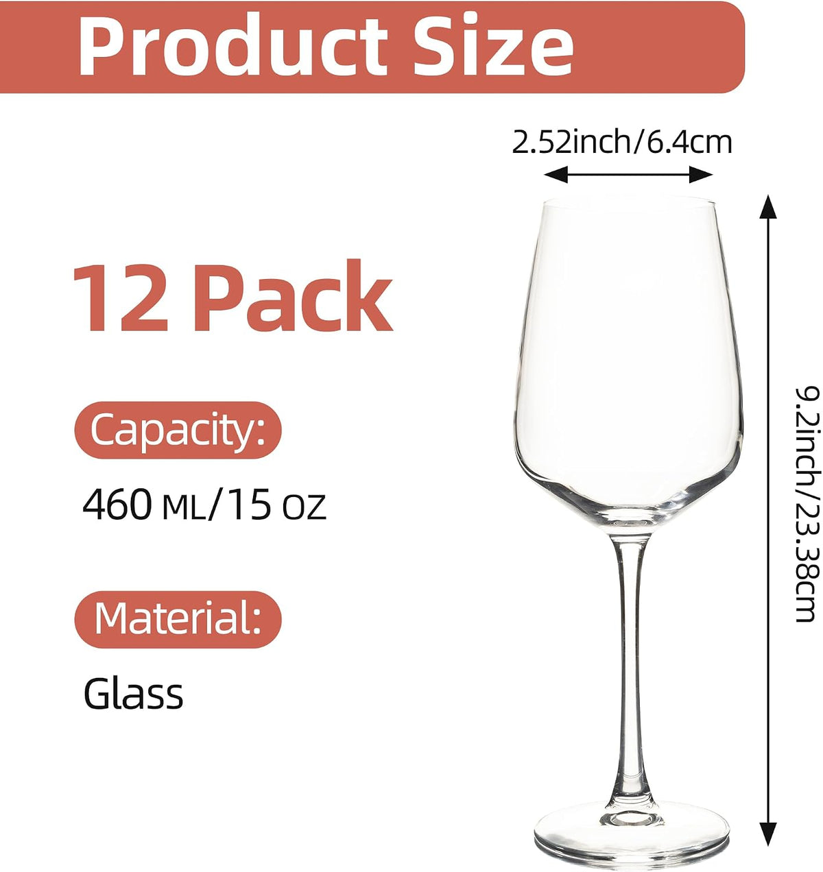 15oz Large Capacity Red Wine Glasses Set of 12
