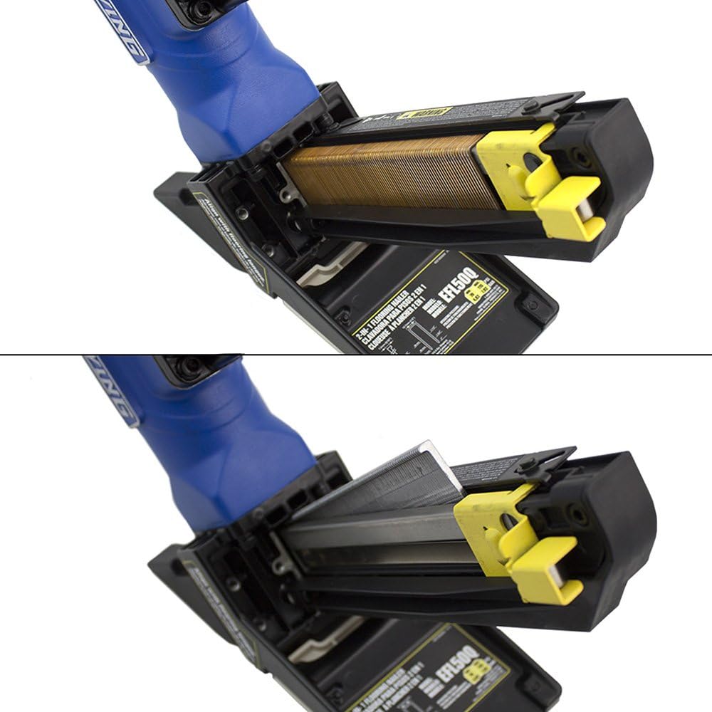 EFL50Q Pneumatic 2-in-1 15.5-Gauge and 16-Gauge 2" Flooring Nailer and Stapler Ergonomic and Lightweight Nail Gun for