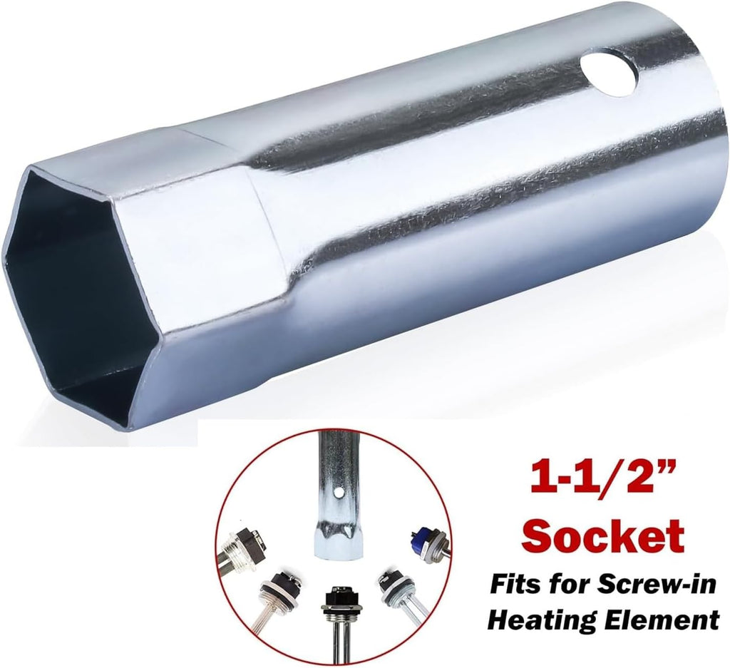 DROMIX Water Heater Elements, 2 PCs Pack 4500W/240V, the Pack Including Element Wrench and Quick Change Tool, Fits Most Models of Dual Element Eletrical Water Heaters