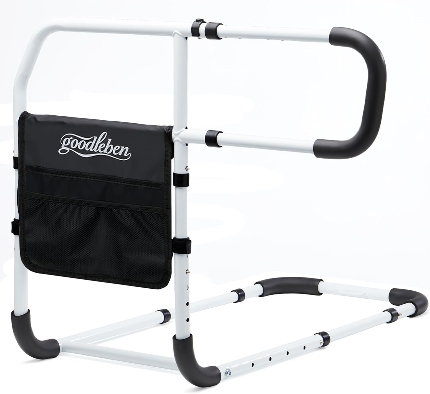 Bed Rails for Elderly Adults, Adjustable Bed Assist Rails for Seniors with Non-Slip Handle & Storage Pocket, Bed
