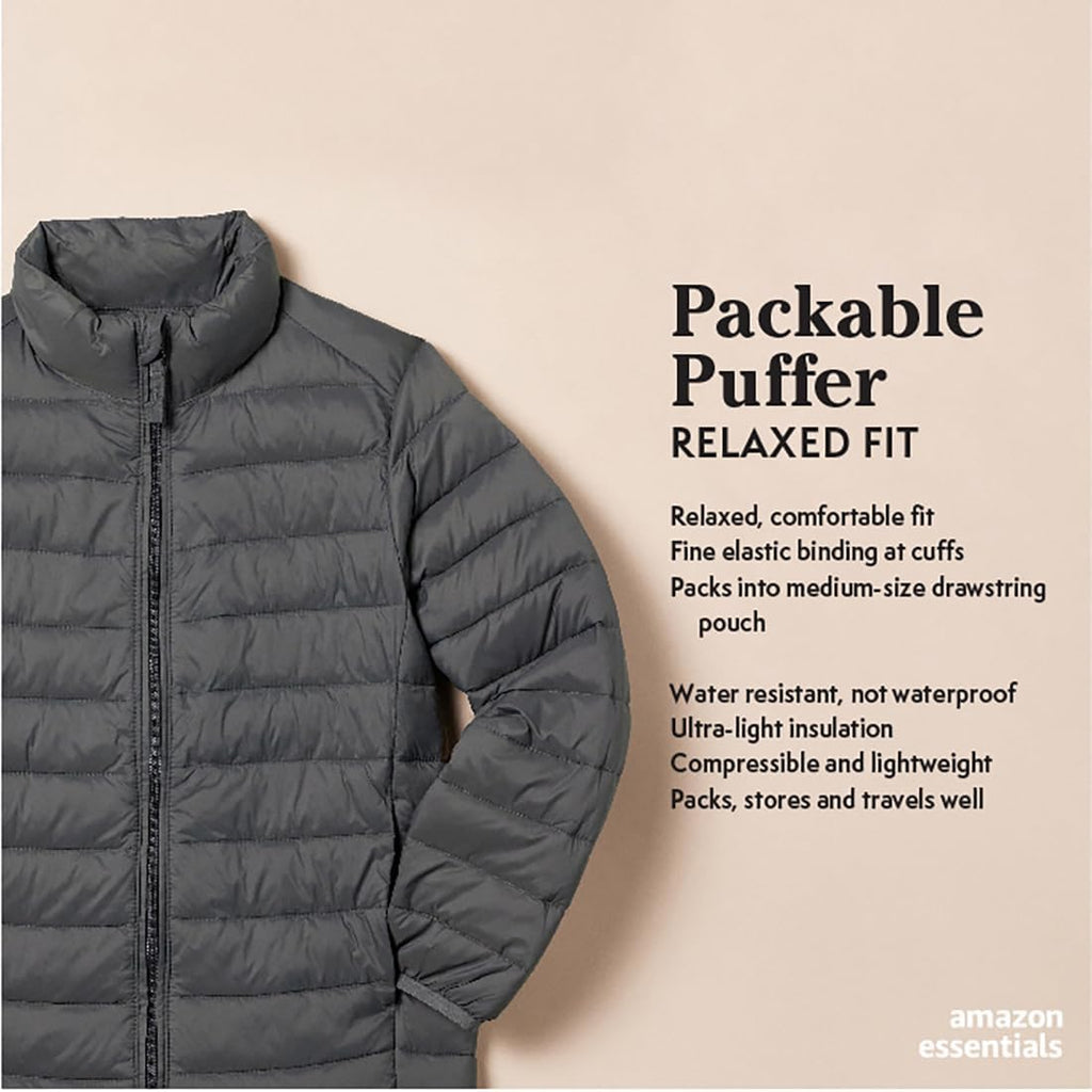 Boys and Toddlers' Lightweight Water-Resistant Packable Puffer Jacket