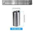 FOCMKEAS 10 Pcs Wire Thread Insert 8-32 UNC, 3.0D, 304 Stainless Steel