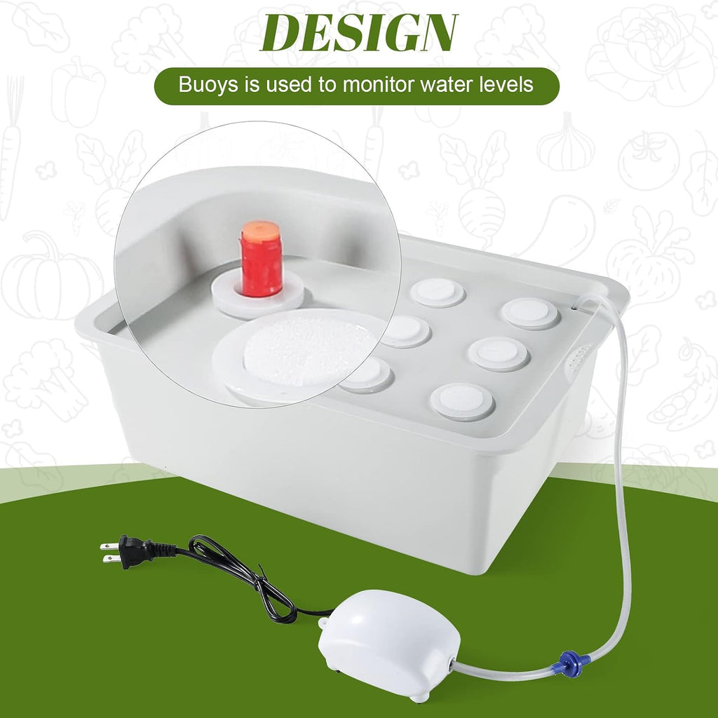 Indoor Hydroponic Grow Kit 12 Sites Deep Water Culture System | Hydroponic Garden Kit with Air Pump, Bubble Stone &