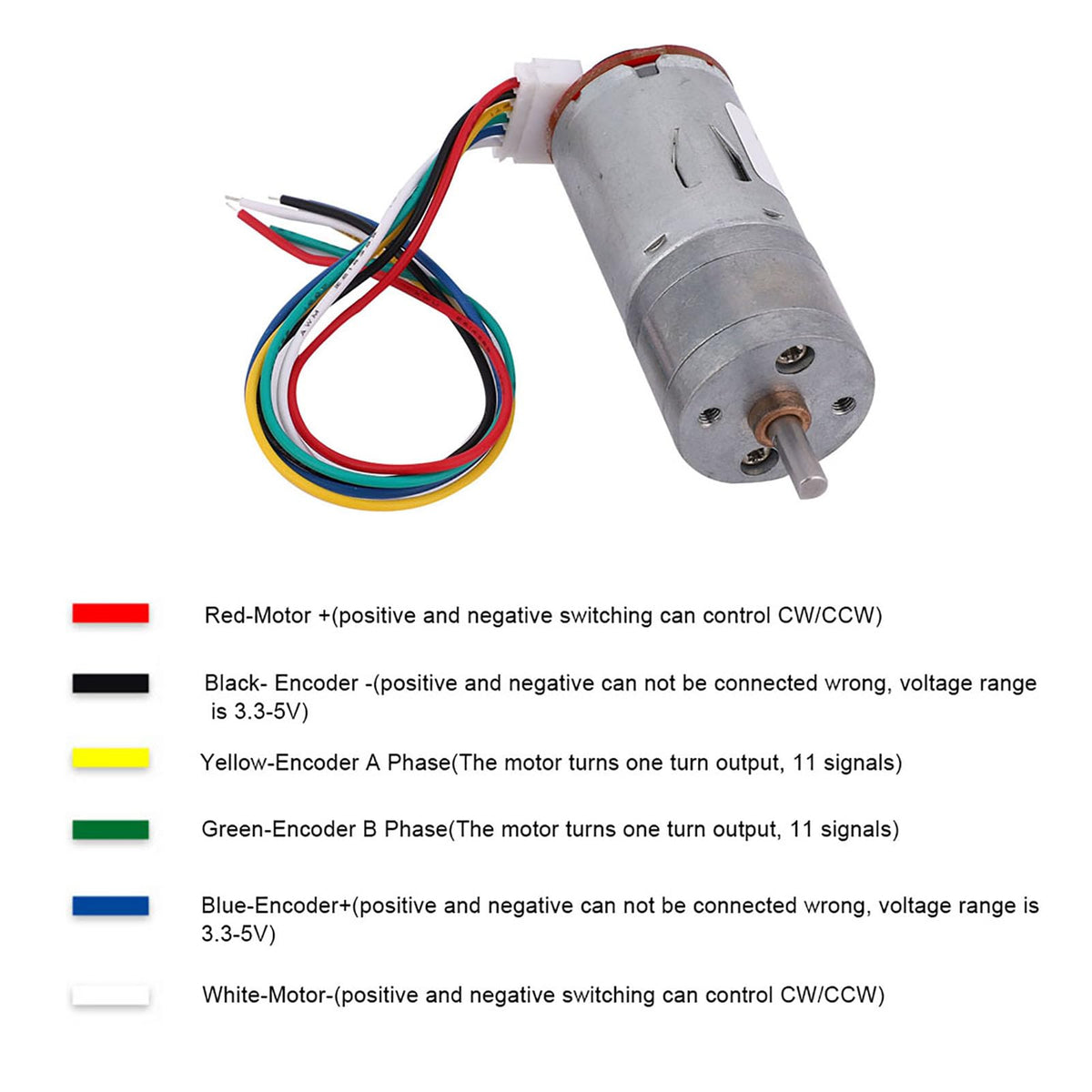 DC 12V DIY Encoder Gear Motor, 65mm Wheel Kit, 130RPM