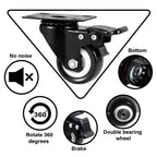 2" Caster Wheels Set of 4, Heavy Duty Casters with Brake
