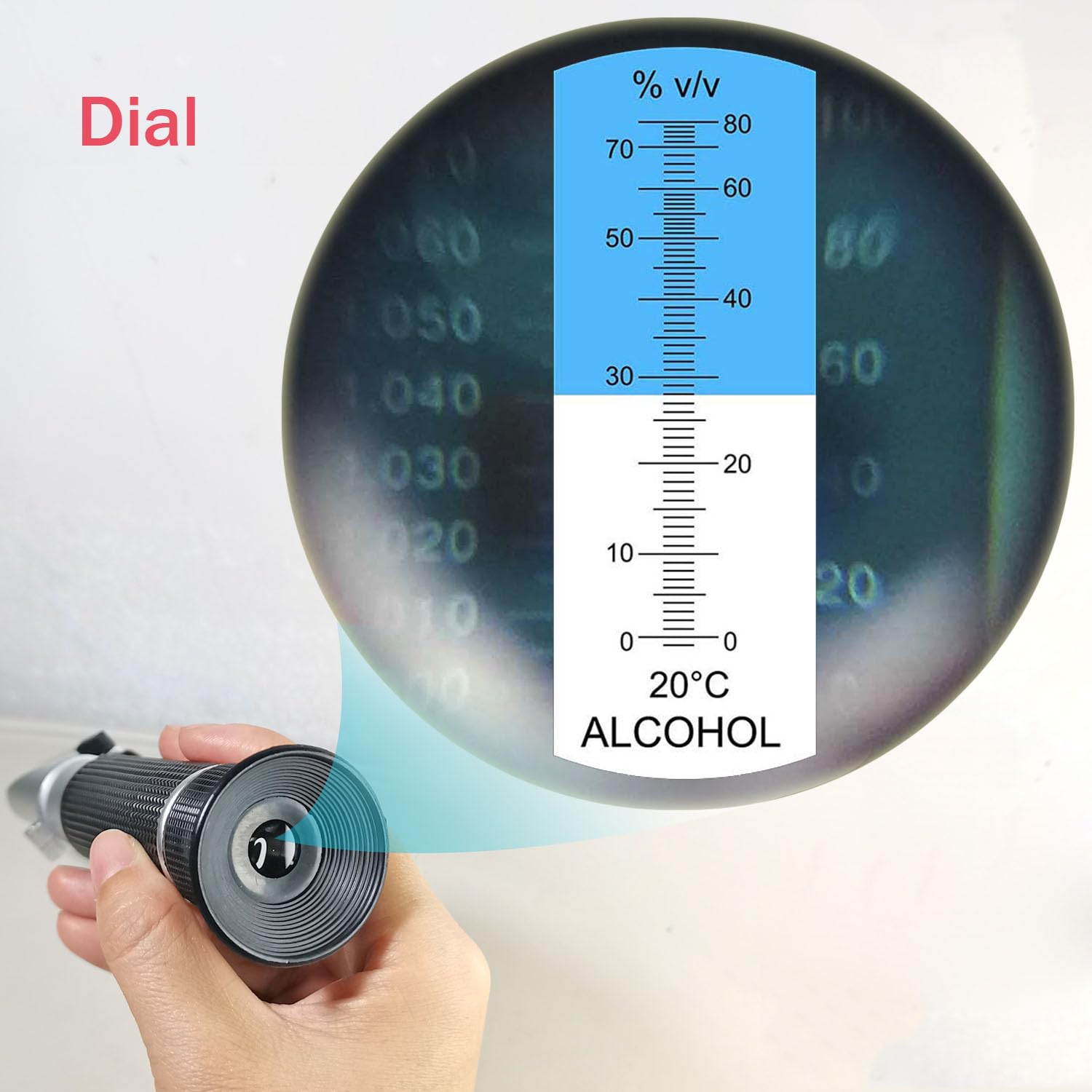 Alcohol Refractometer for Spirit Alcohol Volume Percent Measurement with Automatic Temperature Compensation (ATC)