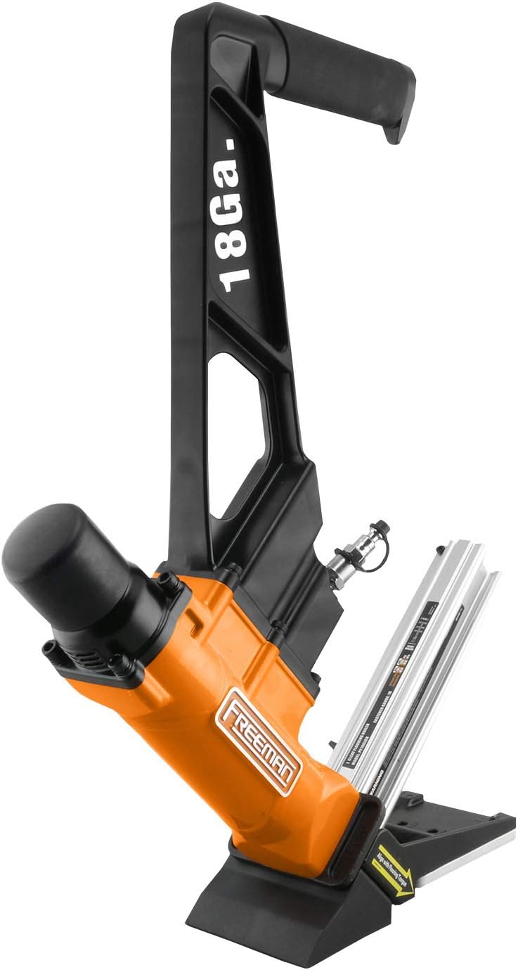PF18GLCN Pneumatic 18-Gauge 1-3/4" L-Cleat Flooring Nailer with Flooring Mallet and Interchangeable Base Plates