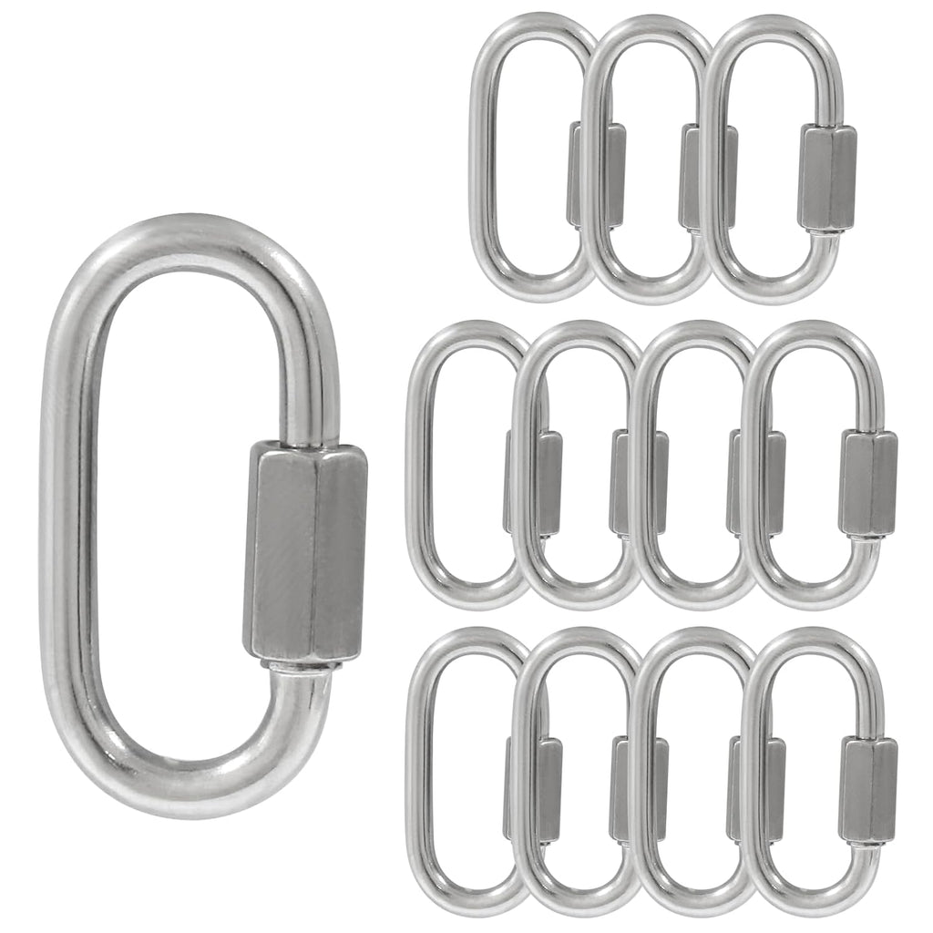 12Pcs 1/8 Inch 304 Stainless Steel D Quick Link Locking Connector