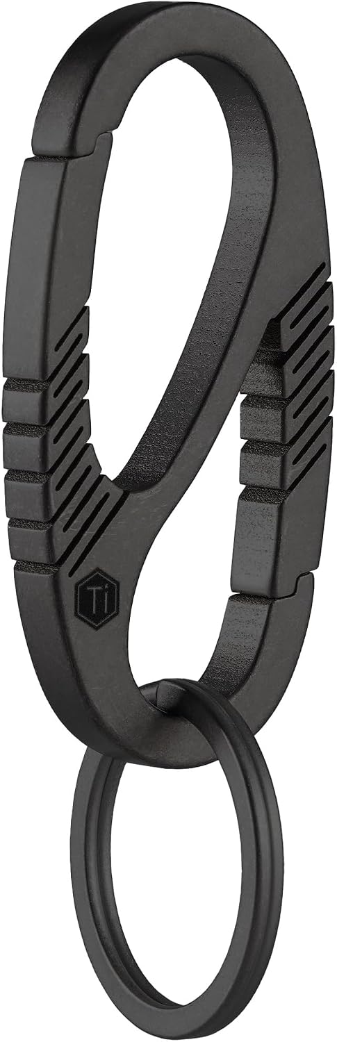 Titanium Carabiner Clip with Dual Gate Quick Release | Key Ring Organizer, Lightweight Titanium Material, Compact