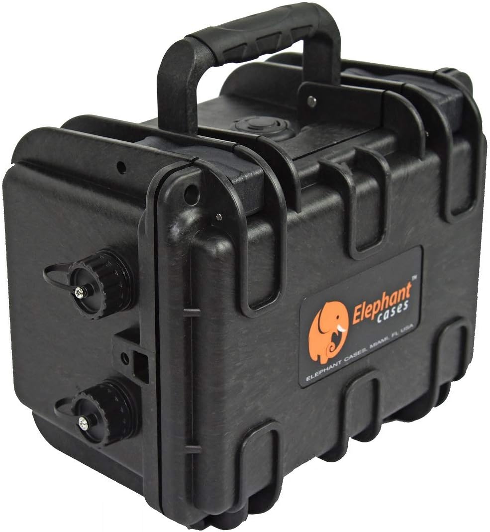 Elephant B100D2 Kayak Battery Box Waterproof Battery Enclosure for Powering GPS, Fish Finders, Led Lights, Aerator Pump (2 pin Dual)