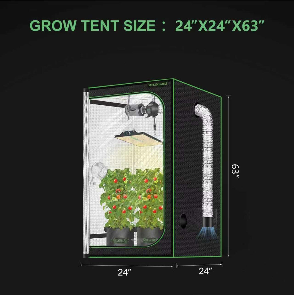 2x2 Grow Tent, 24"x24"x63" Double Transparent Viewing Door Indoor Grow Tent, Growing Tent with High Reflective Mylar