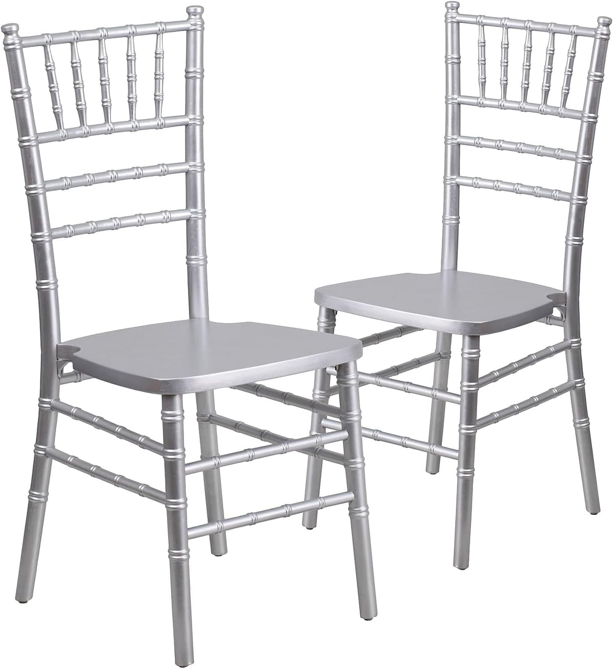 2 Pack HERCULES Series Silver Wood Chiavari Chair