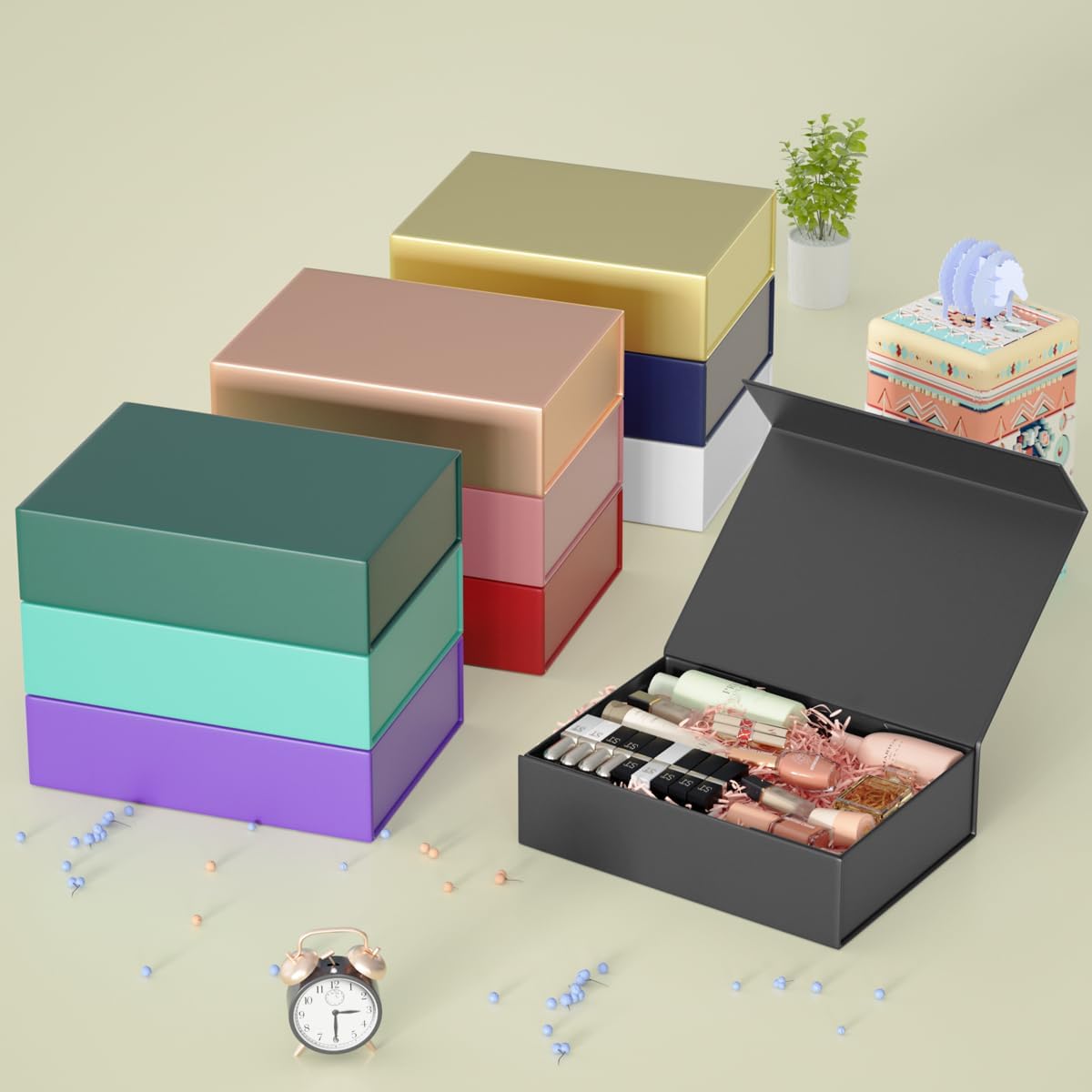 White Gift Box 11.9" x 8.5" x 3.3",Magnetic Closure Gift Boxes for Presents