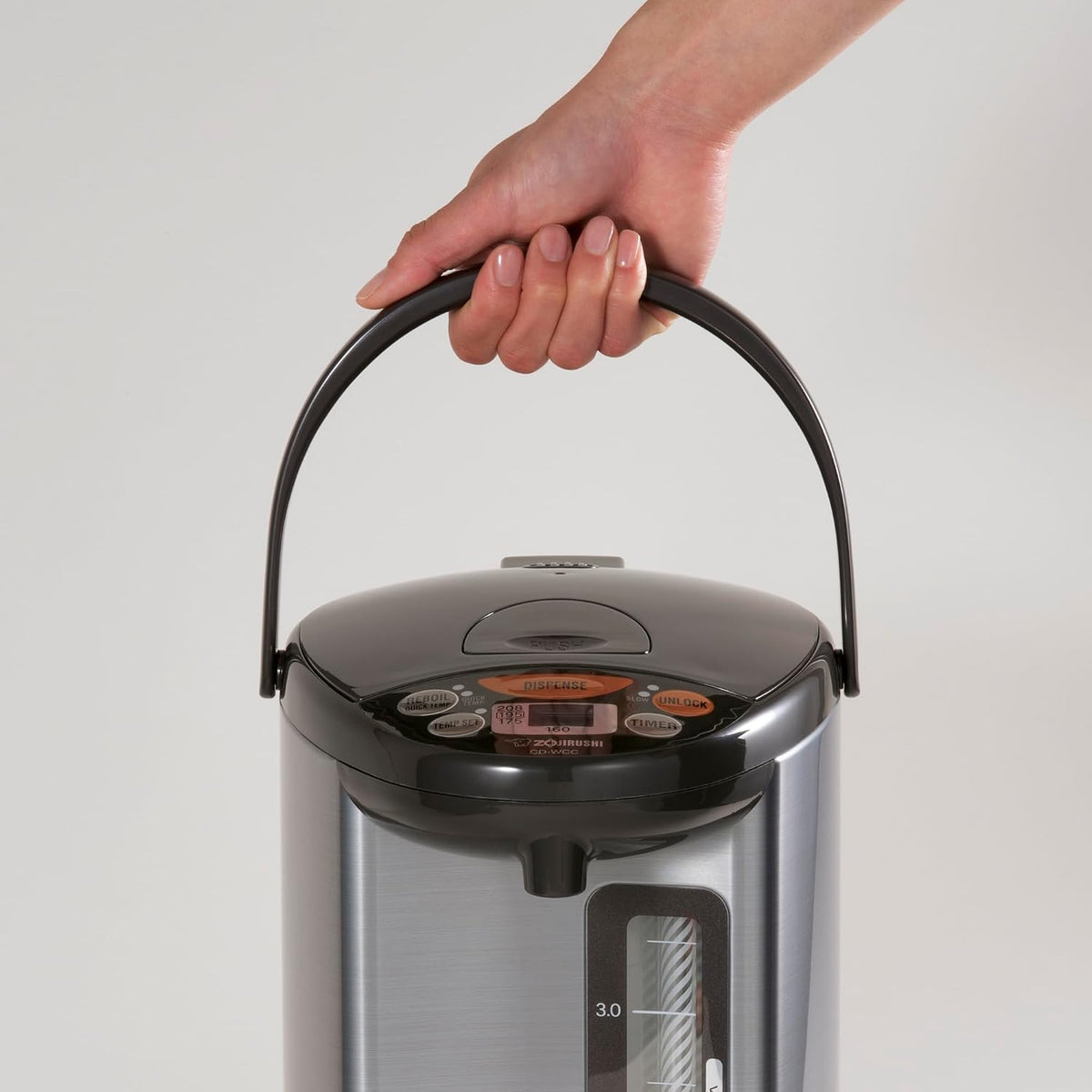 Micom Water Boiler and Warmer (135 oz. / 4L, Silver) | Four heat settings, Quick Temp mode, energy-saving operation