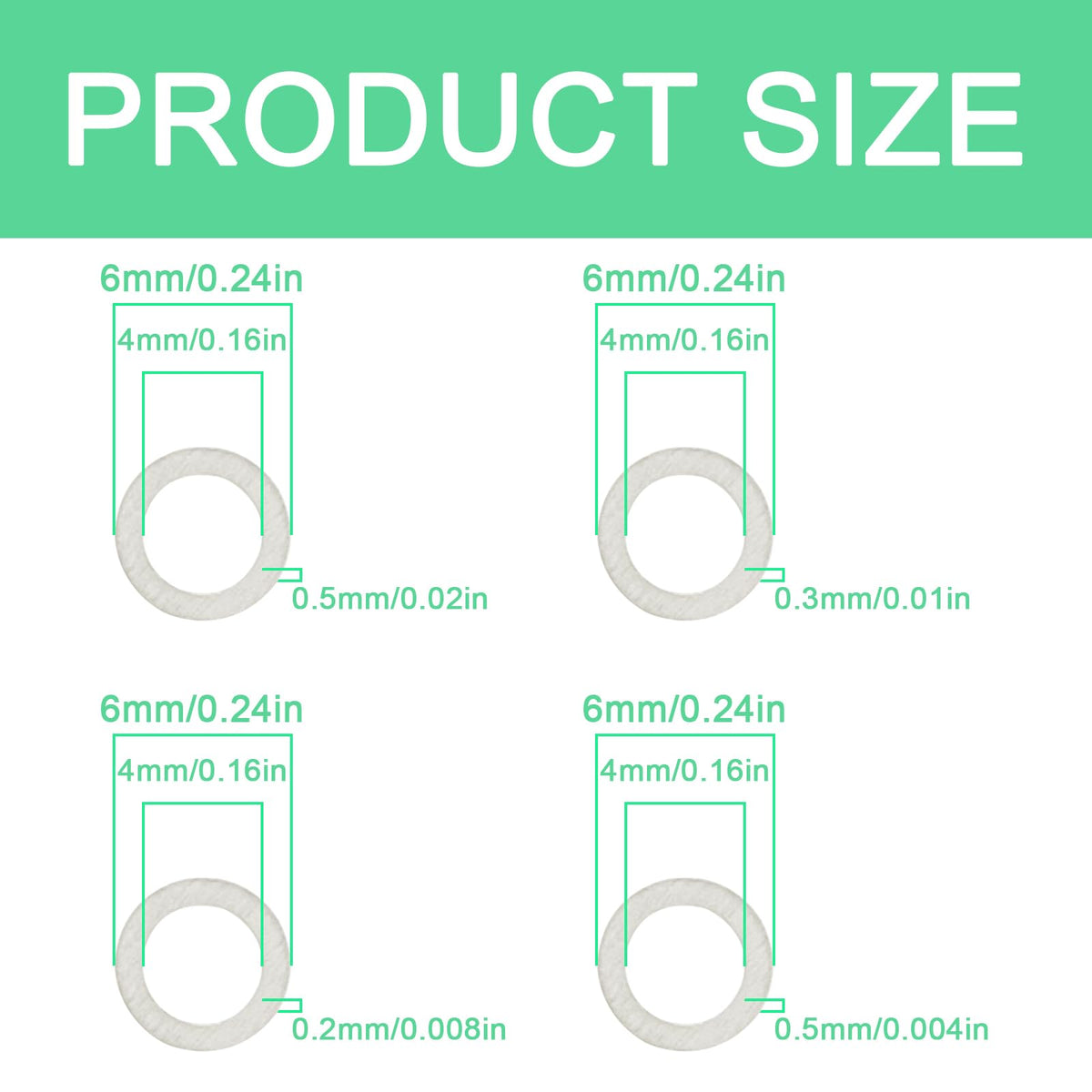 M4×6mm Precision Spacer Washers for Fine Alignment, 304 Stainless Steel Set