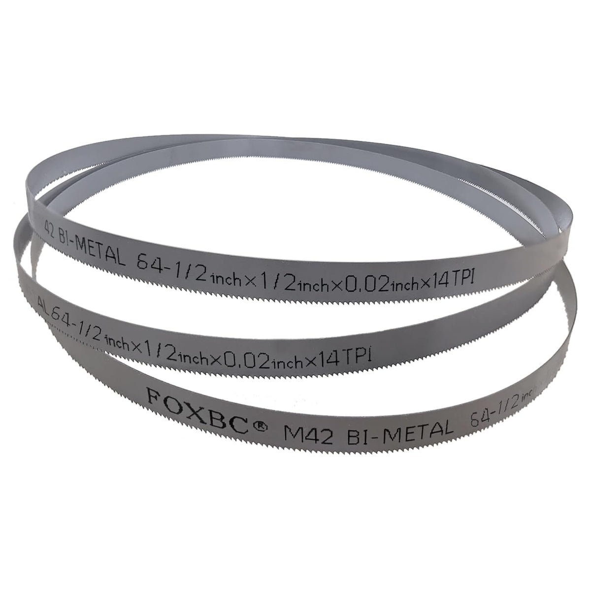 FOXBC 64-1/2 Inch Bi-Metal Bandsaw Blade, 64-1/2" X 1/2" X 14 TPI for Cutting Metal