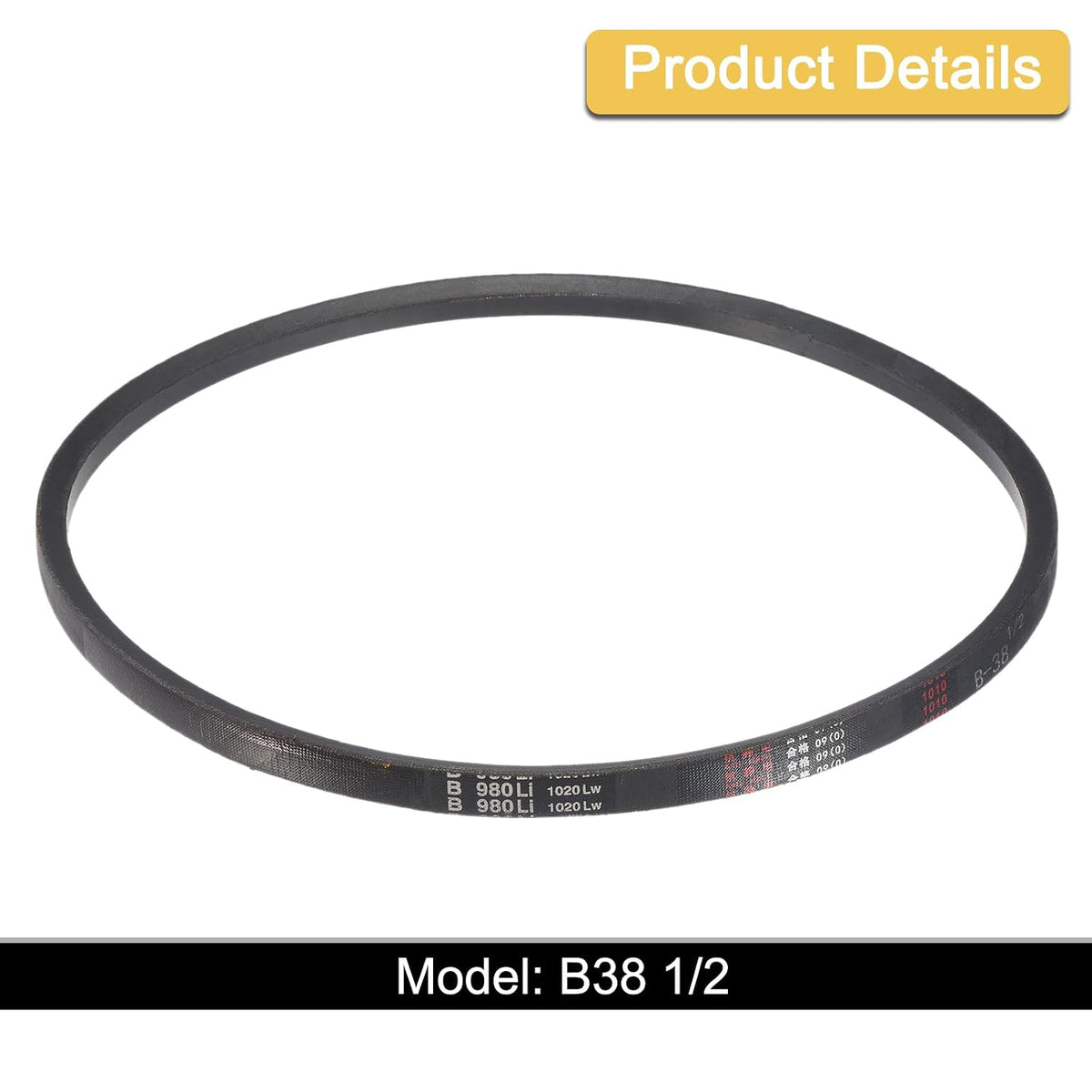 uxcell 3 Pack B38 1/2 Classic Wrapped V-Belt, 41" Outside Circumference Wrapped Industrial Rubber V-Belt B Profile V-Belt for Industrial Machinery Equipment, Black