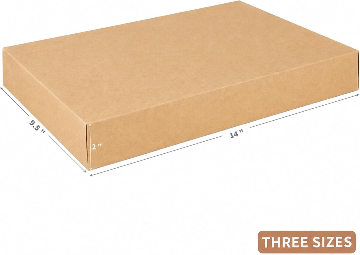 12 Pack Gift Boxes with Lids,14x9.5x2 Inch Kraft Shirt Boxes