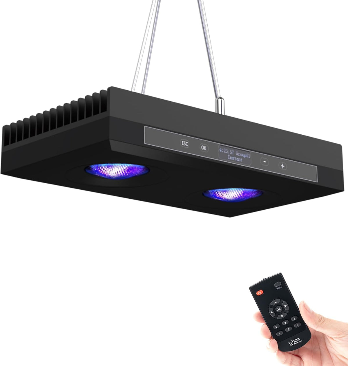 Aquarium Light - 95 Watt Sunrise Sunset Moonlight, Group Control Program Coral Reef Light Dimmable Full Spectrum for