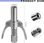 Grease Gun Coupler, Double Handles Quick Release Grease Nozzle Joint Fittings with 6 Thickened Jaws, 12000 PSI High Pressure Coupler Tips for 1/8" NPT All Lubricating Guns