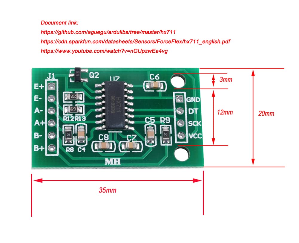 2pcs Hx711 Weight Weighing Load Cell Conversion Module Sensors Ad Module for Arduino Microcontroller