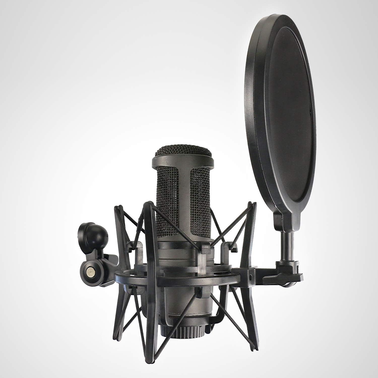 AT2020 Shock Mount with Pop Filter, Windscreen and Shockmount to Reduce Vibration Noise for AT2020USB+ Condenser Mic