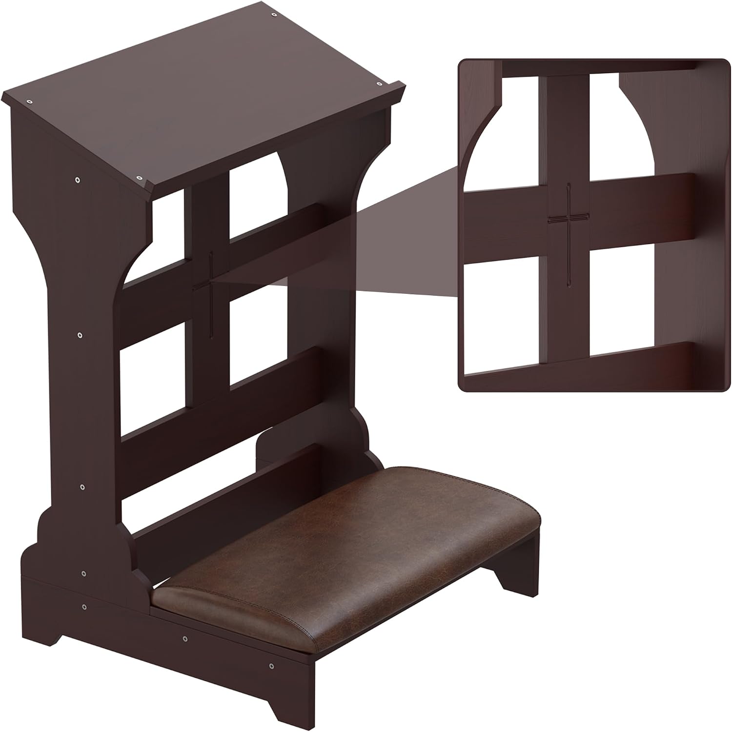 Wooden Prayer Bench for Kneeler Prayer, with Soft Cushion Pad