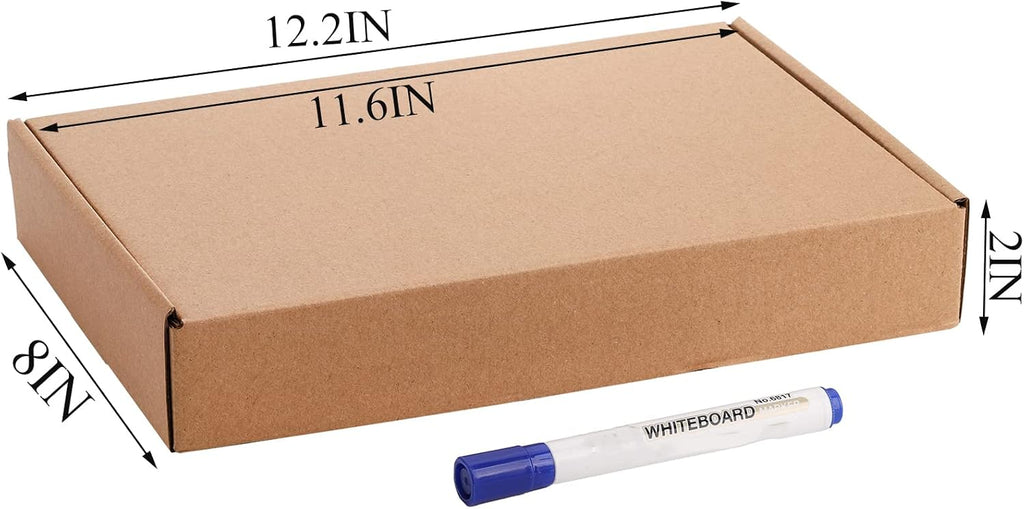 30 Pack 12x8x2 Inches Shipping Boxes, Brown Corrugated Cardboard Mailer Boxes, Medium Mailing Boxes for Shipping