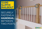 Slipfix Railbolt, Stair Handrail Post-to-Post, 1 x 2-Pack, 13.810