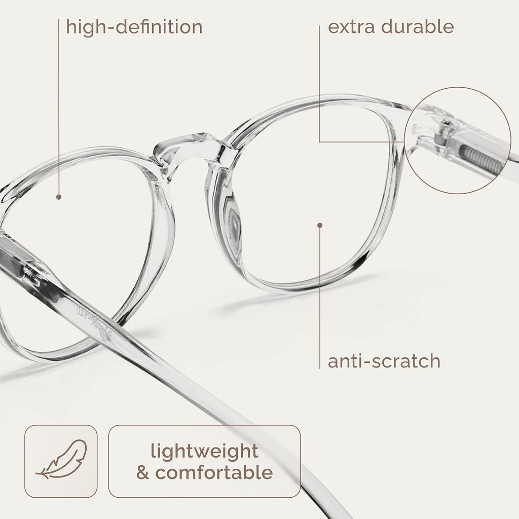 Blue Light Blocking Glasses for Women - 3 Pack | Blue Light & UV Protection, Round Frames, Screen-Ready Style, Chic &