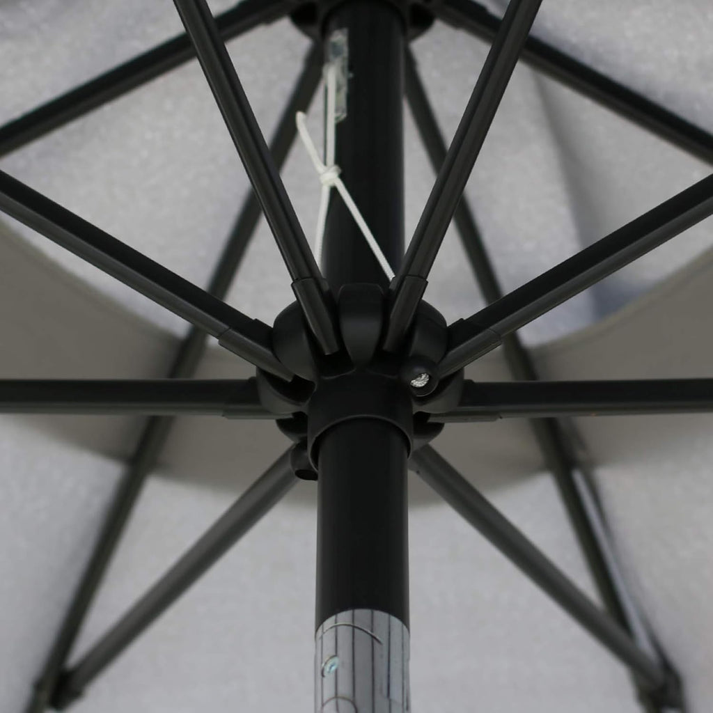 9Ft Patio Umbrella Outdoor Table Umbrella with 8 Sturdy Ribs (Dark Gray)