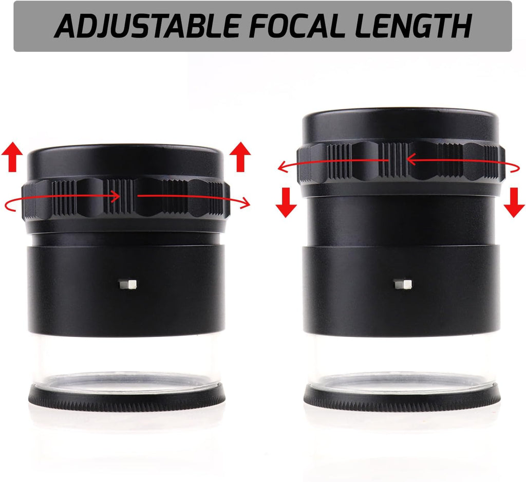 Magnifying Glass 10X Jewelers Loupe with Scale Magnification, Loupe Magnifier with Scale Chart, 8 LED Lights 25mm