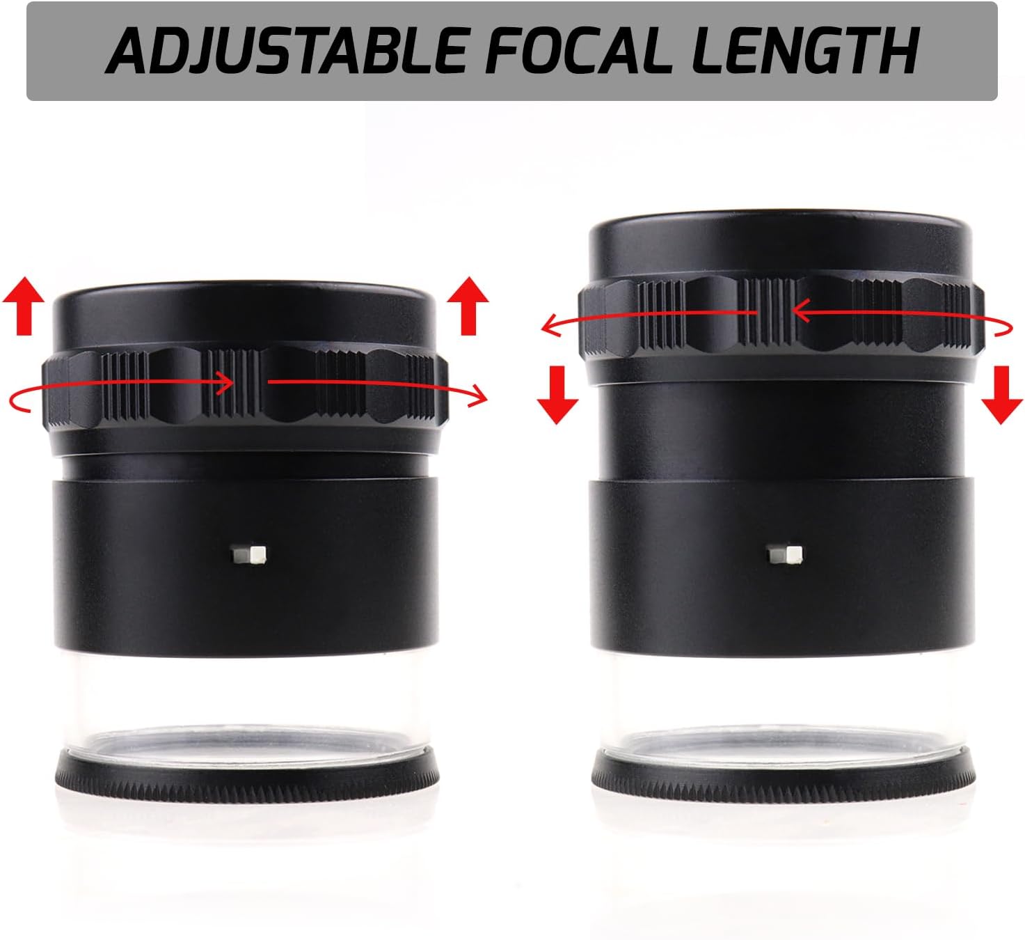 Magnifying Glass 10X Jewelers Loupe with Scale Magnification, Loupe Magnifier with Scale Chart, 8 LED Lights 25mm