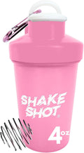 Pink 4oz Mini Shaker Bottle for Pre Workout & Creatine Powder | Pre Workout, Creatine Powder, Clip and Shaker Ball